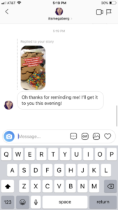 Instagram Stories reply